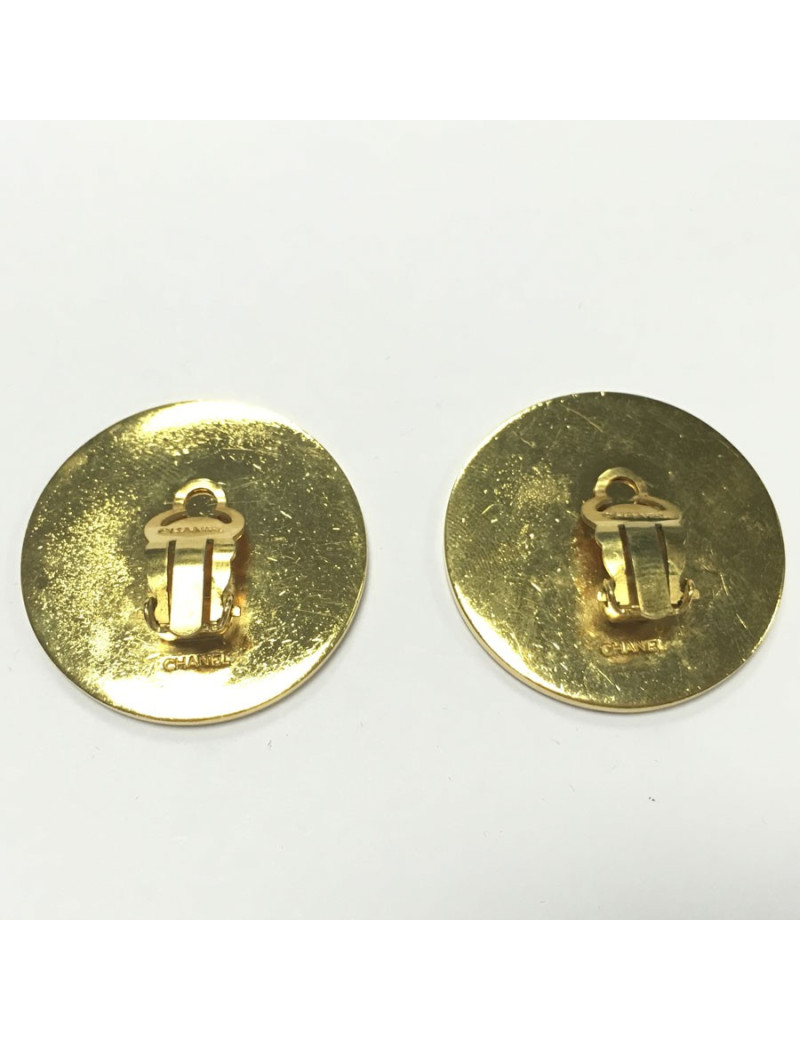 Clips CHANEL vintage Double c bleu et rouge