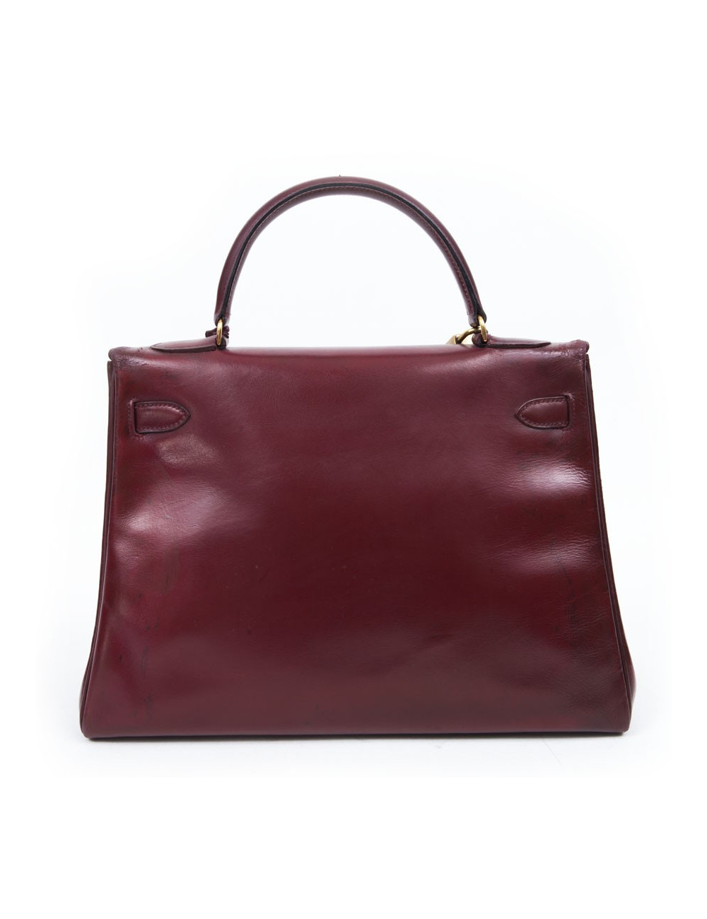 Kelly 32 HERMES cuir box rouge H Vintage