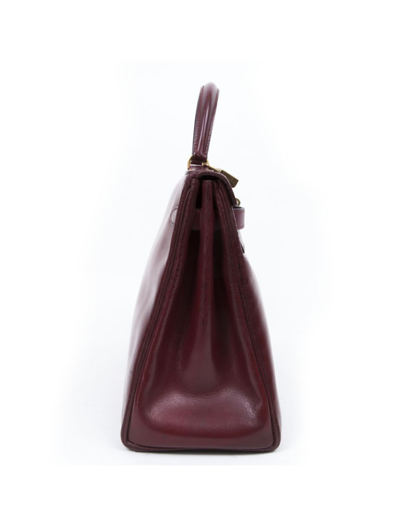 Kelly 32 HERMES cuir box rouge H Vintage