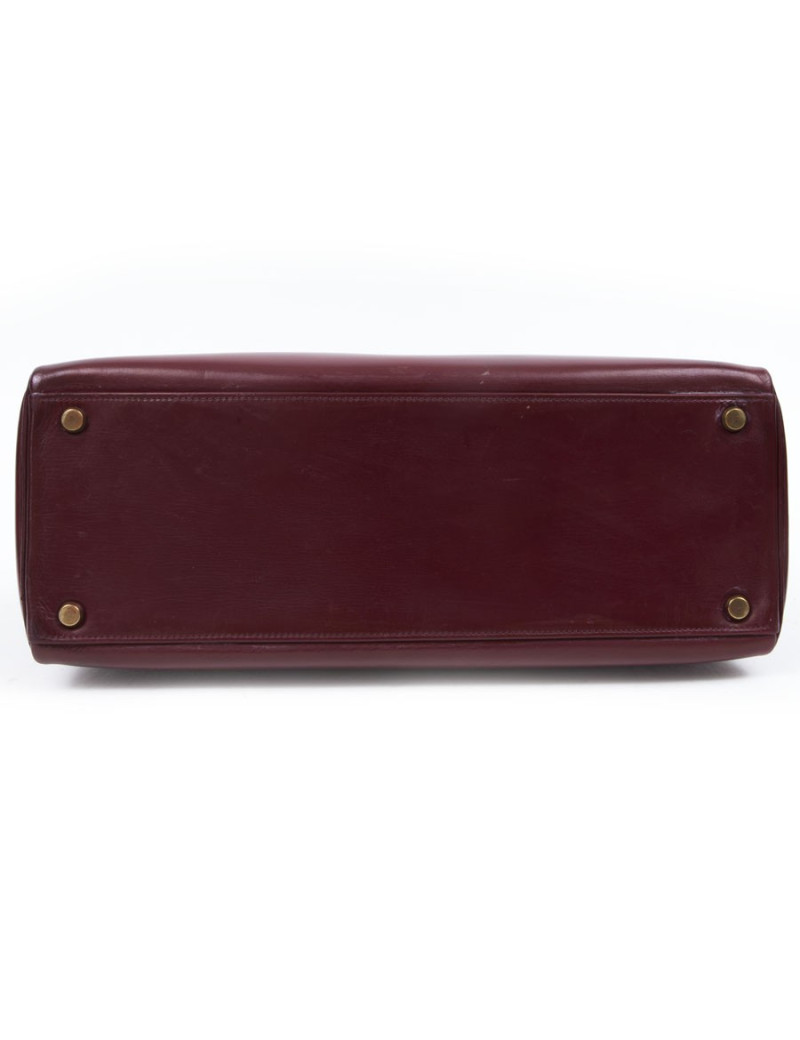 Kelly 32 HERMES cuir box rouge H Vintage