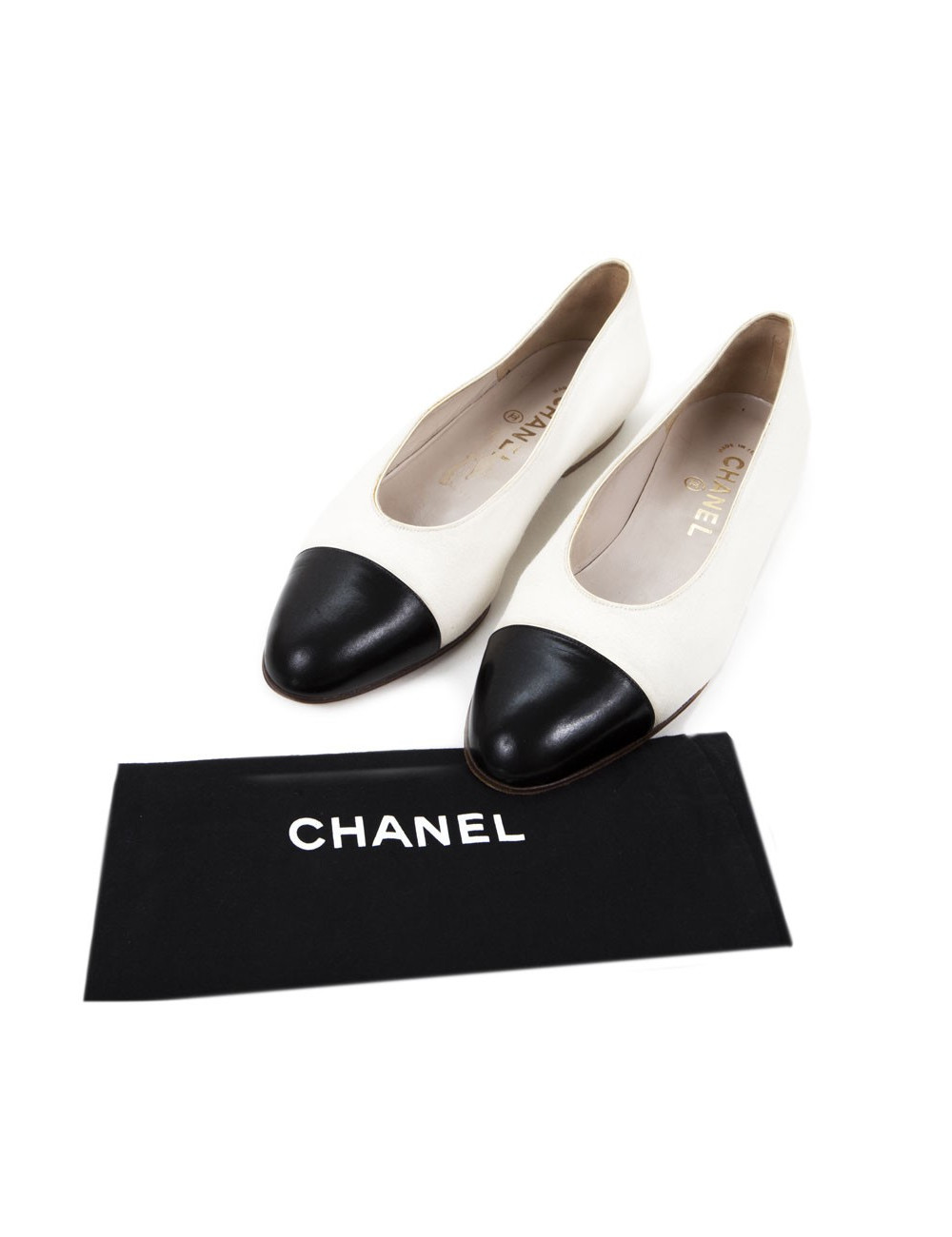 Ballerines CHANEL T38 bicolore
