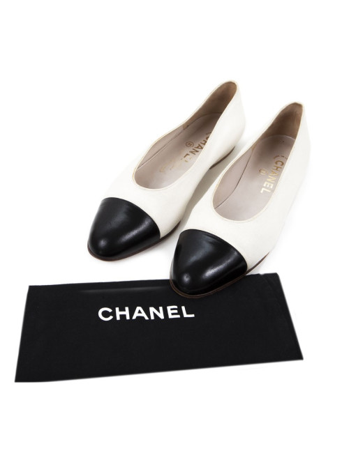 Ballerines CHANEL T38 bicolore