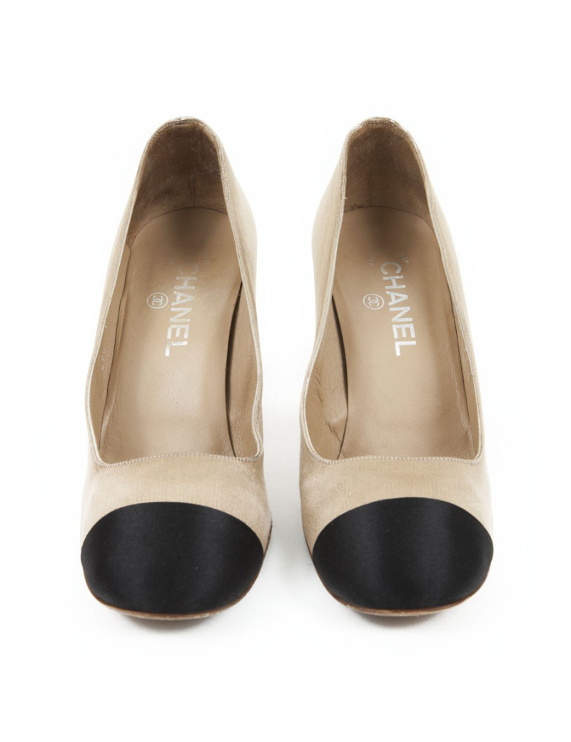 Shoes CHANEL T 39 two-tone satin silk