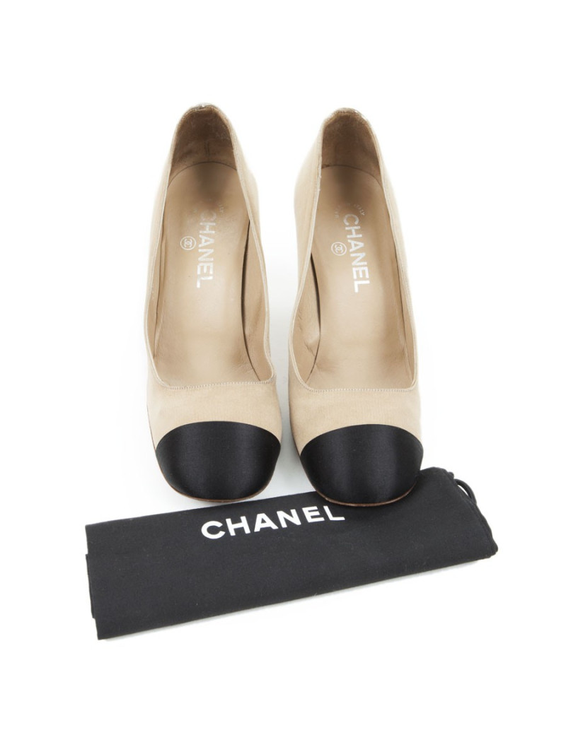 Shoes CHANEL T 39 two-tone satin silk