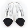 Sandales Couture CHANEL T9 bicolore satin de soie
