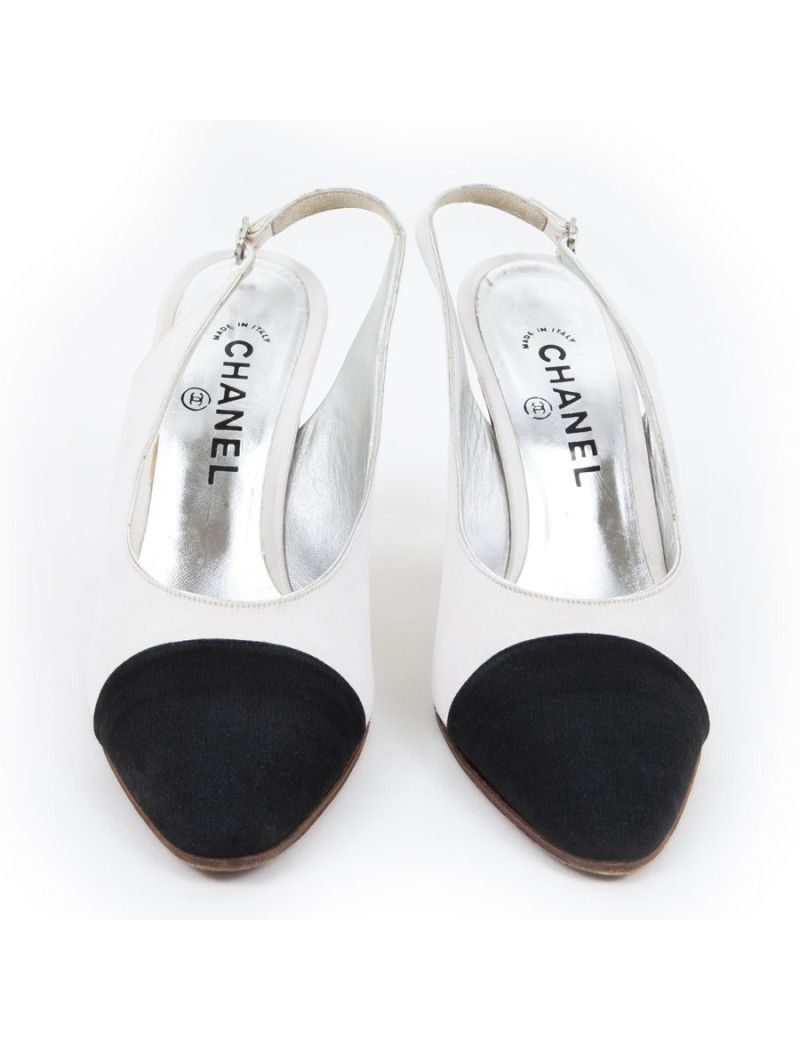 Sandals Couture CHANEL T9 two-tone satin silk