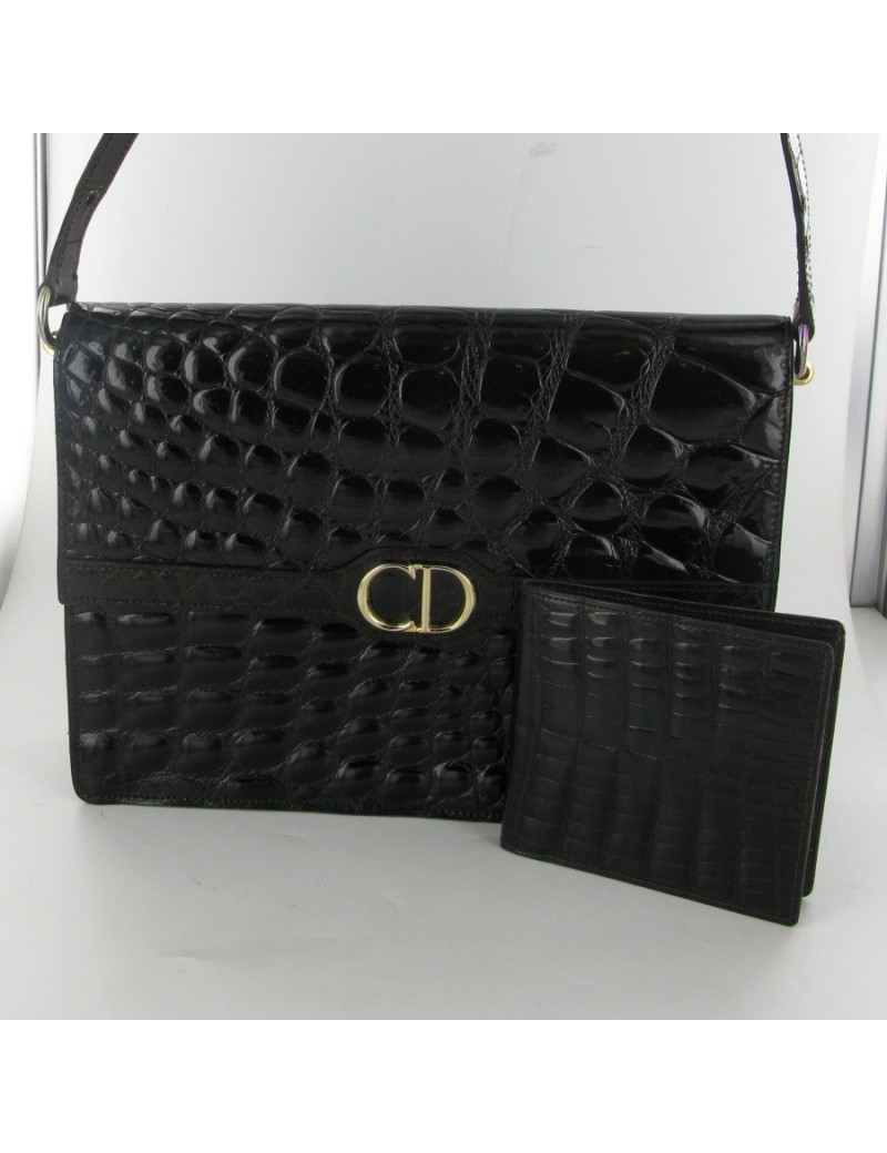 Sac vintage façon croco CHRISTIAN DIOR
