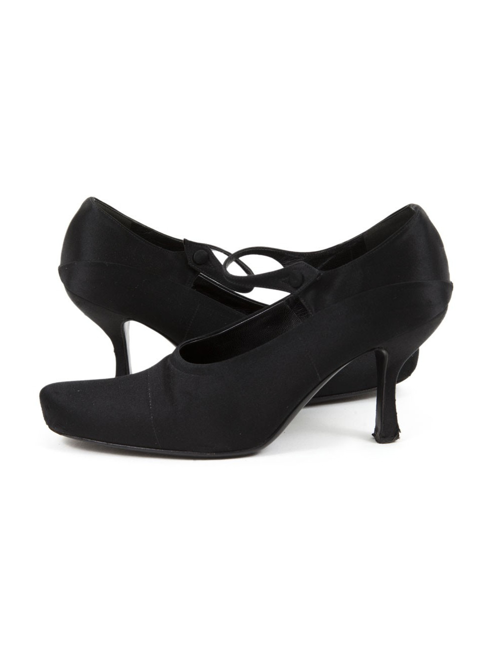 Shoes PRADA t 38.5 black silk evening