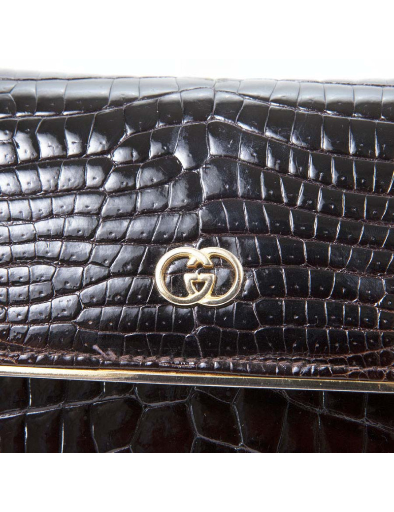 Clutch GUCCI Vintage Brown croco