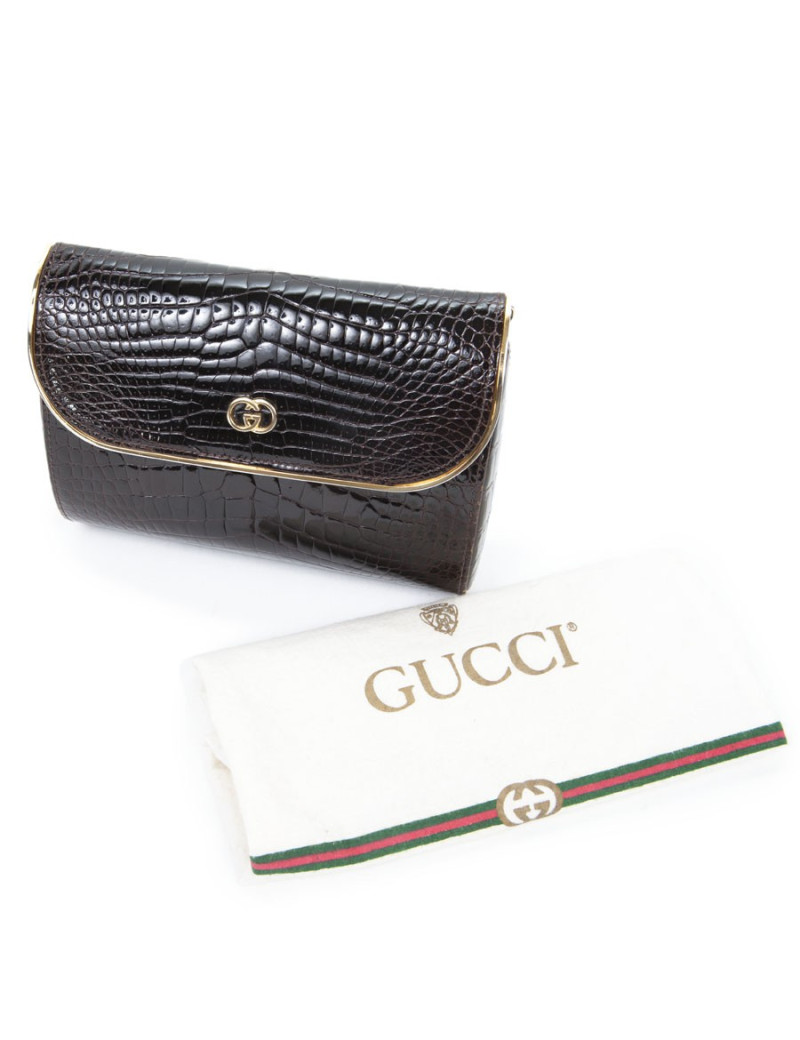 Clutch GUCCI Vintage Brown croco
