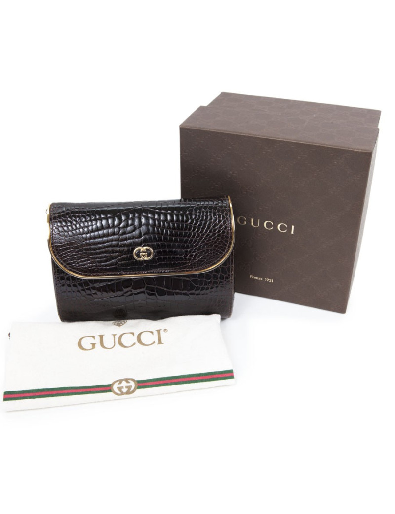 Clutch GUCCI Vintage Brown croco