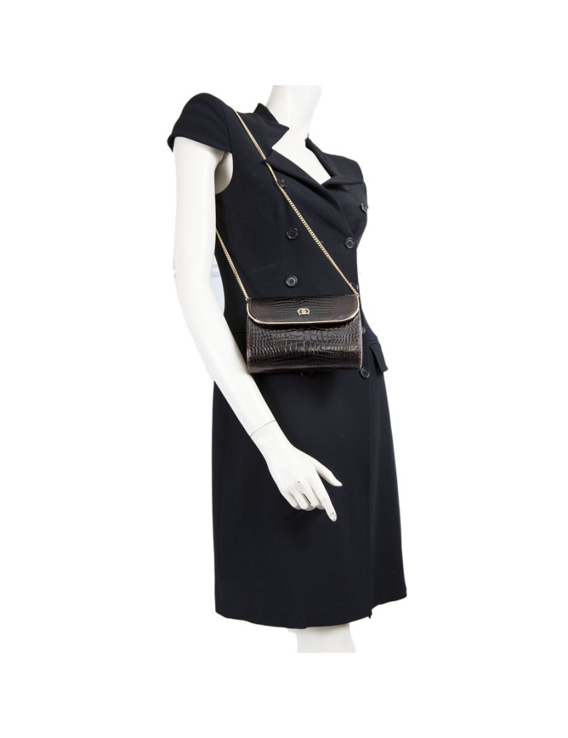 Clutch GUCCI Vintage Brown croco