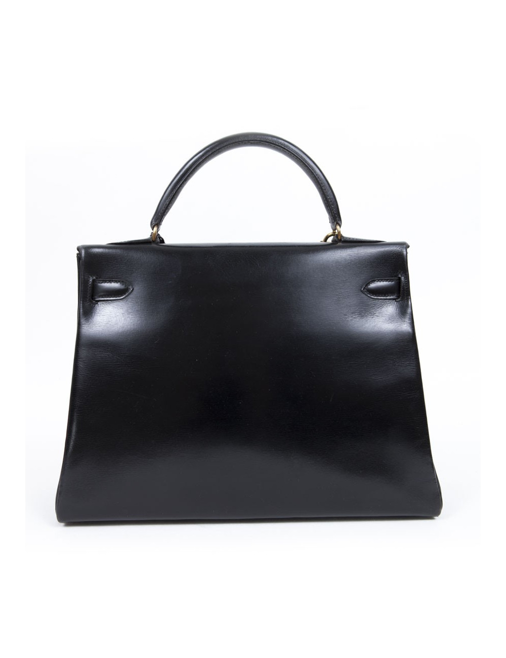 Sac Kelly 32 HERMES box noir Vintage