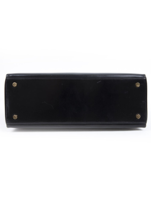 Sac Kelly 32 HERMES box noir Vintage