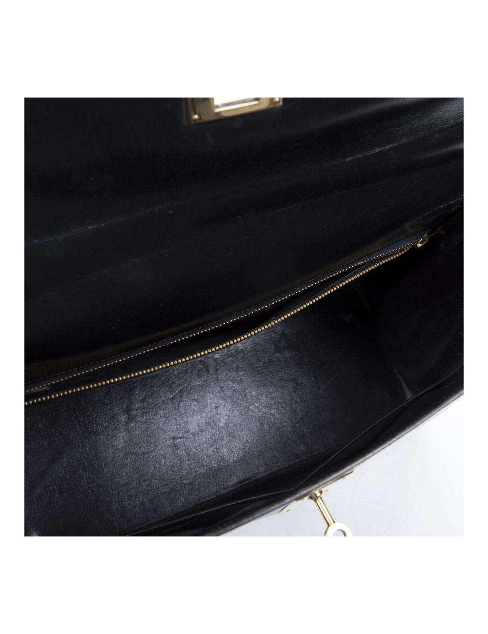 Sac Kelly 32 HERMES box noir Vintage
