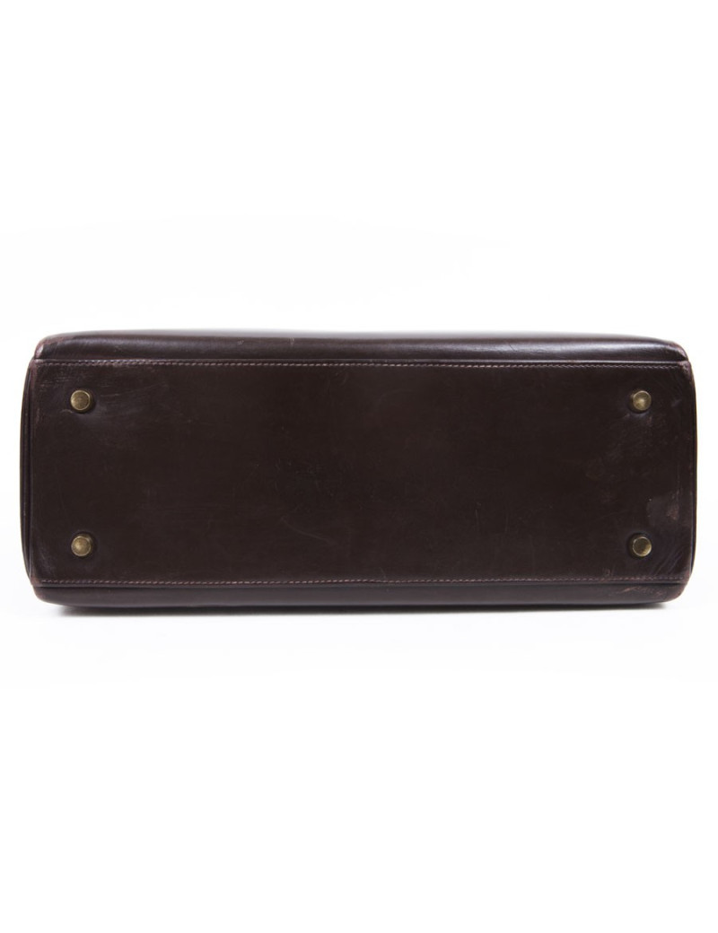 32 leather brown box Vintage HERMES Kelly bag