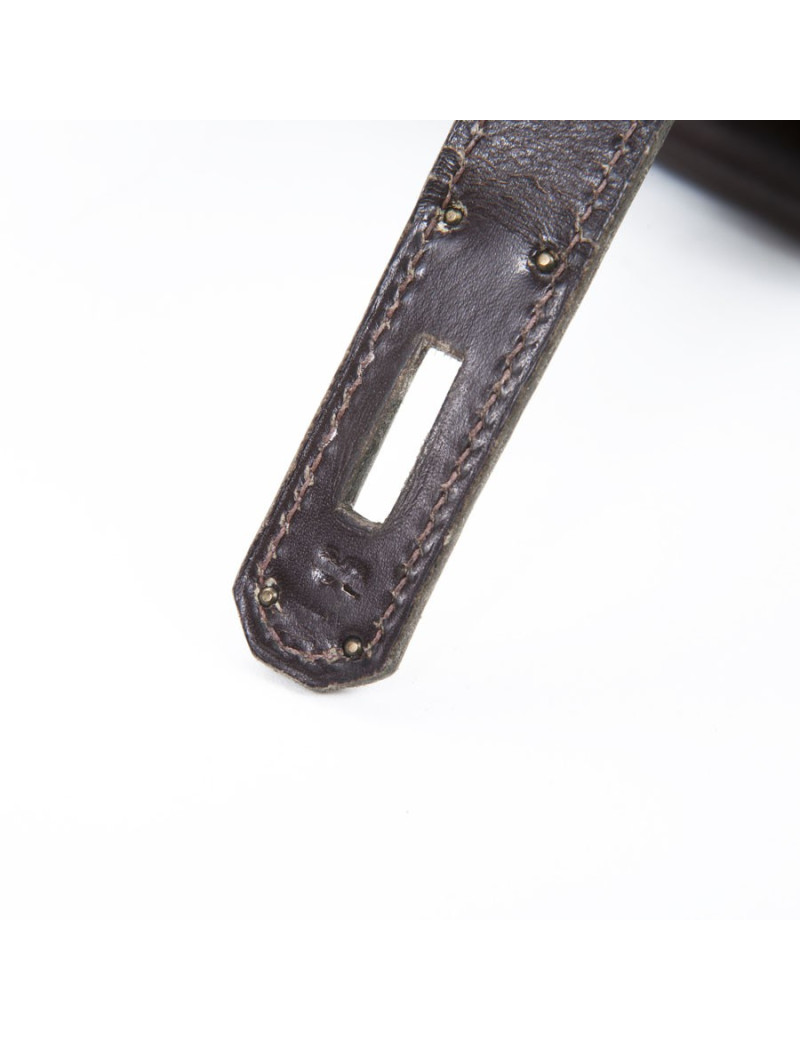 Sac Kelly 32 HERMES cuir box marron Vintage