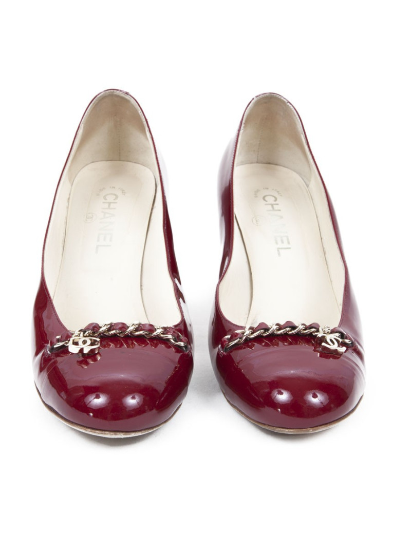 Shoes CHANEL t 39.5 C Burgundy patent leather