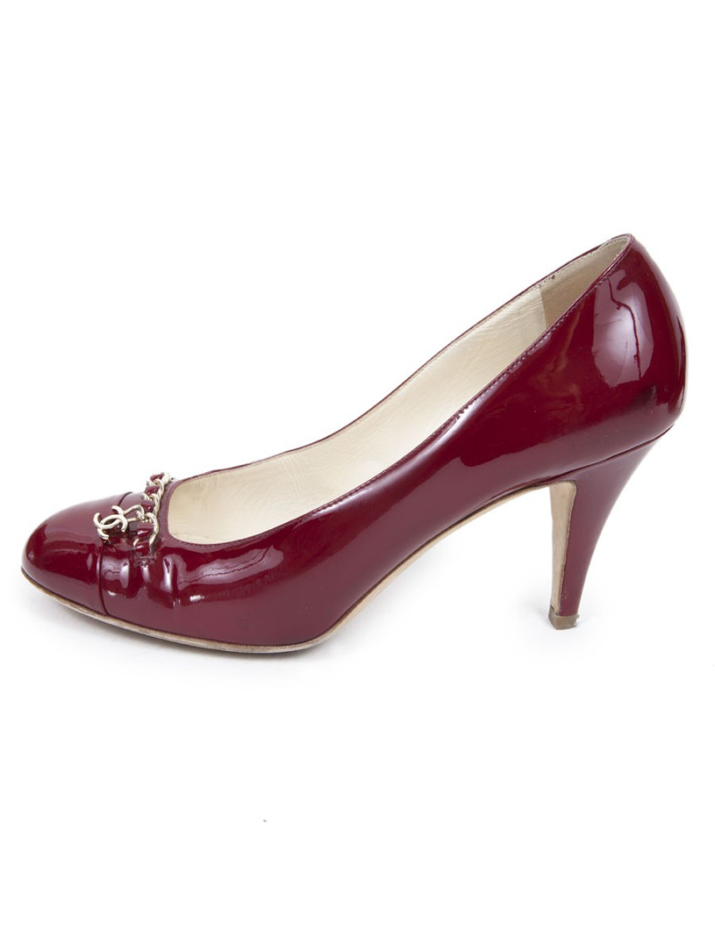 Shoes CHANEL t 39.5 C Burgundy patent leather