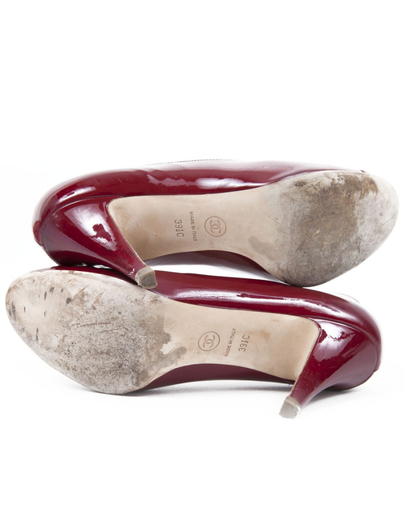 Shoes CHANEL t 39.5 C Burgundy patent leather
