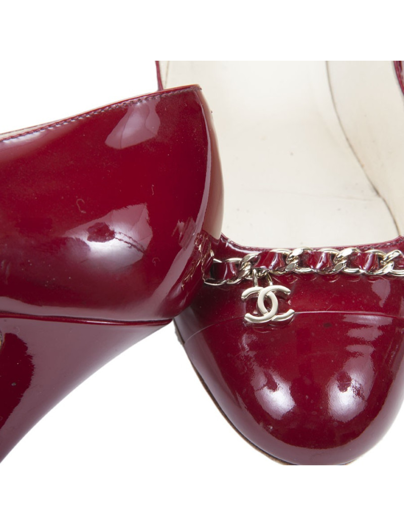 Shoes CHANEL t 39.5 C Burgundy patent leather
