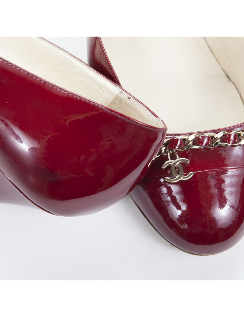 Shoes CHANEL t 39.5 C Burgundy patent leather