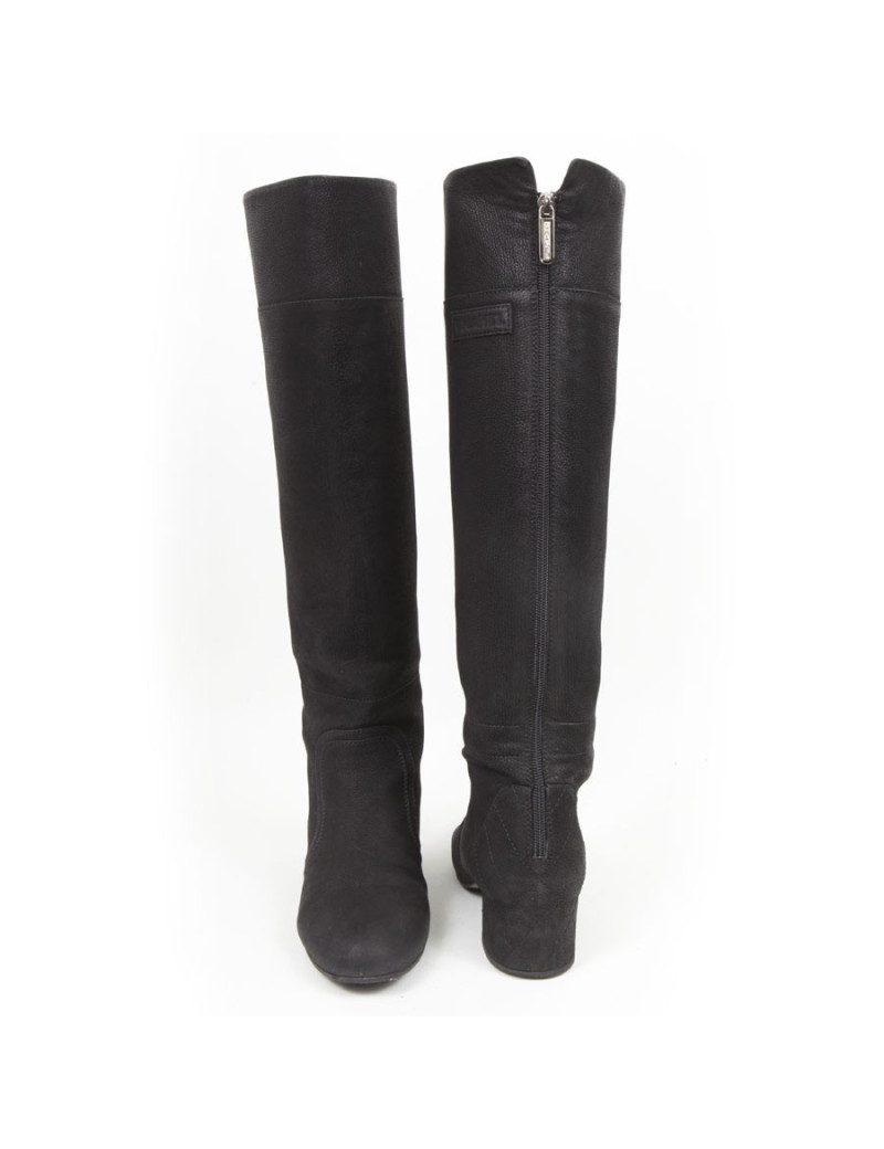 Bottes CHANEL T   cuir buffle noir