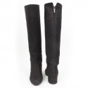 CHANEL T39 black Buffalo leather boots