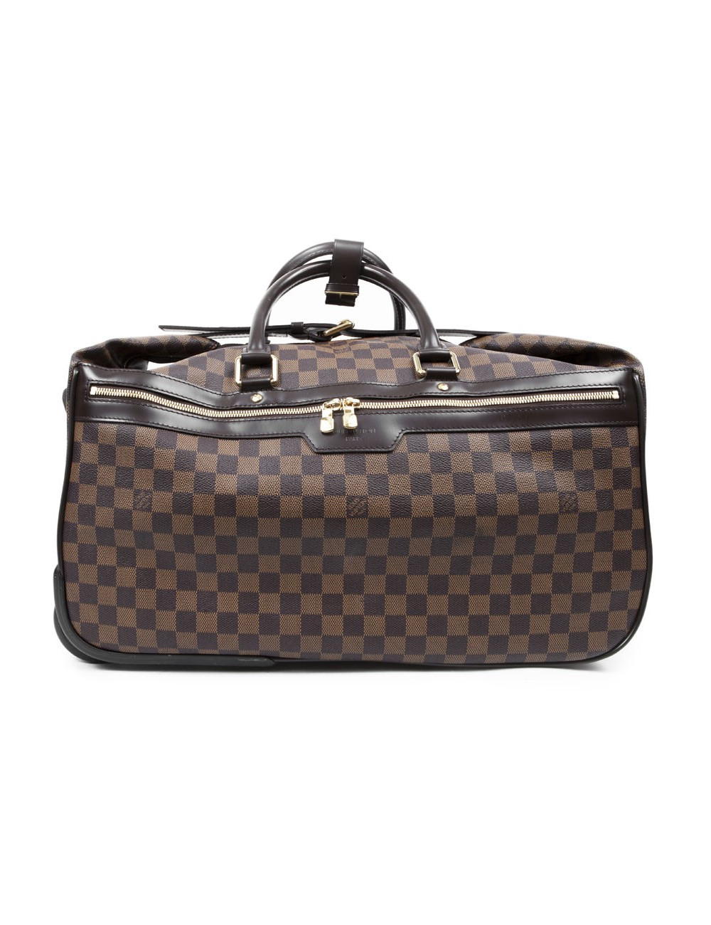 Valise de voyage LOUIS VUITTON "Eole"en toile damier marron