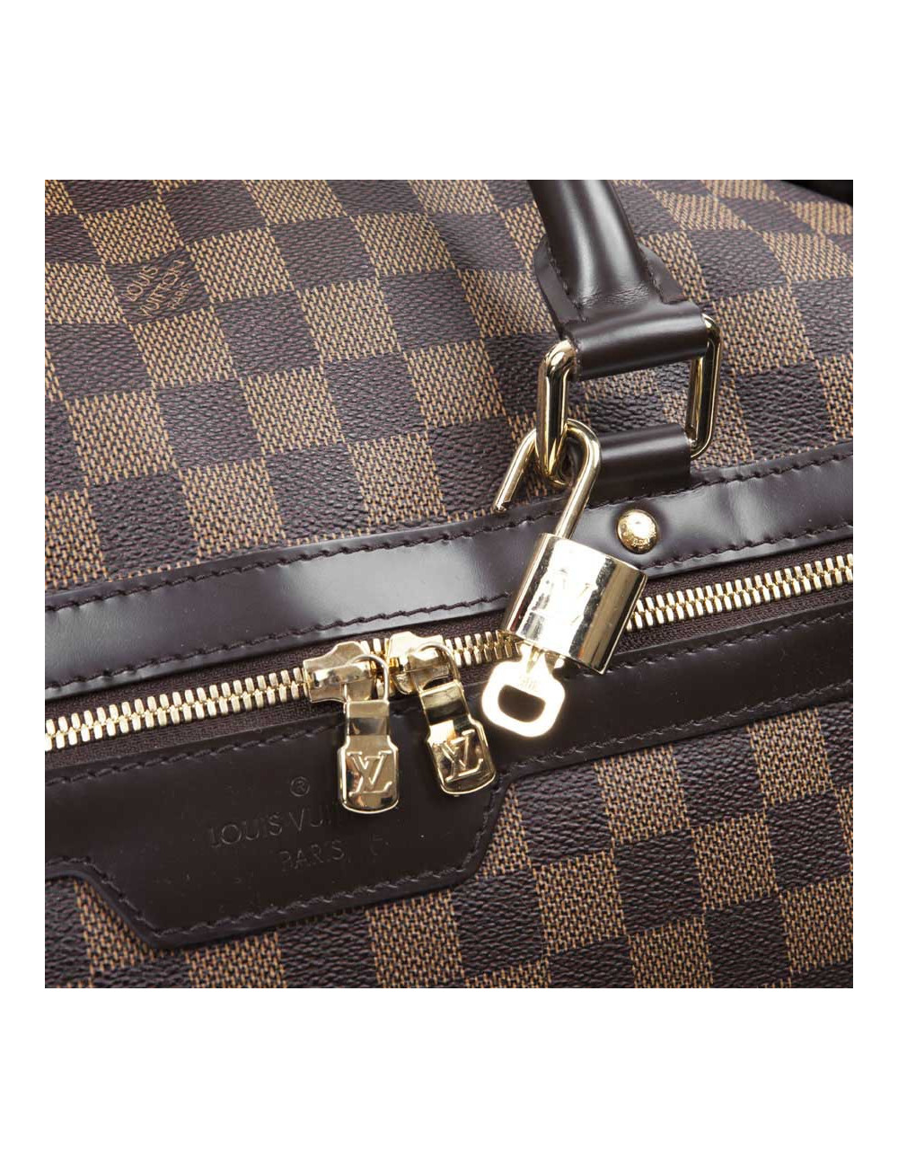Valise de voyage LOUIS VUITTON "Eole"en toile damier marron