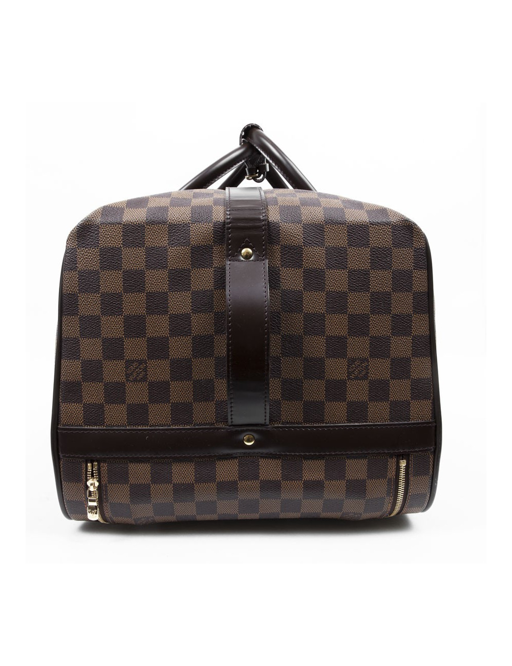 Valise de voyage LOUIS VUITTON "Eole"en toile damier marron