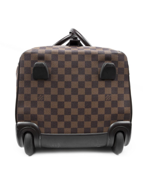 Valise de voyage LOUIS VUITTON "Eole"en toile damier marron