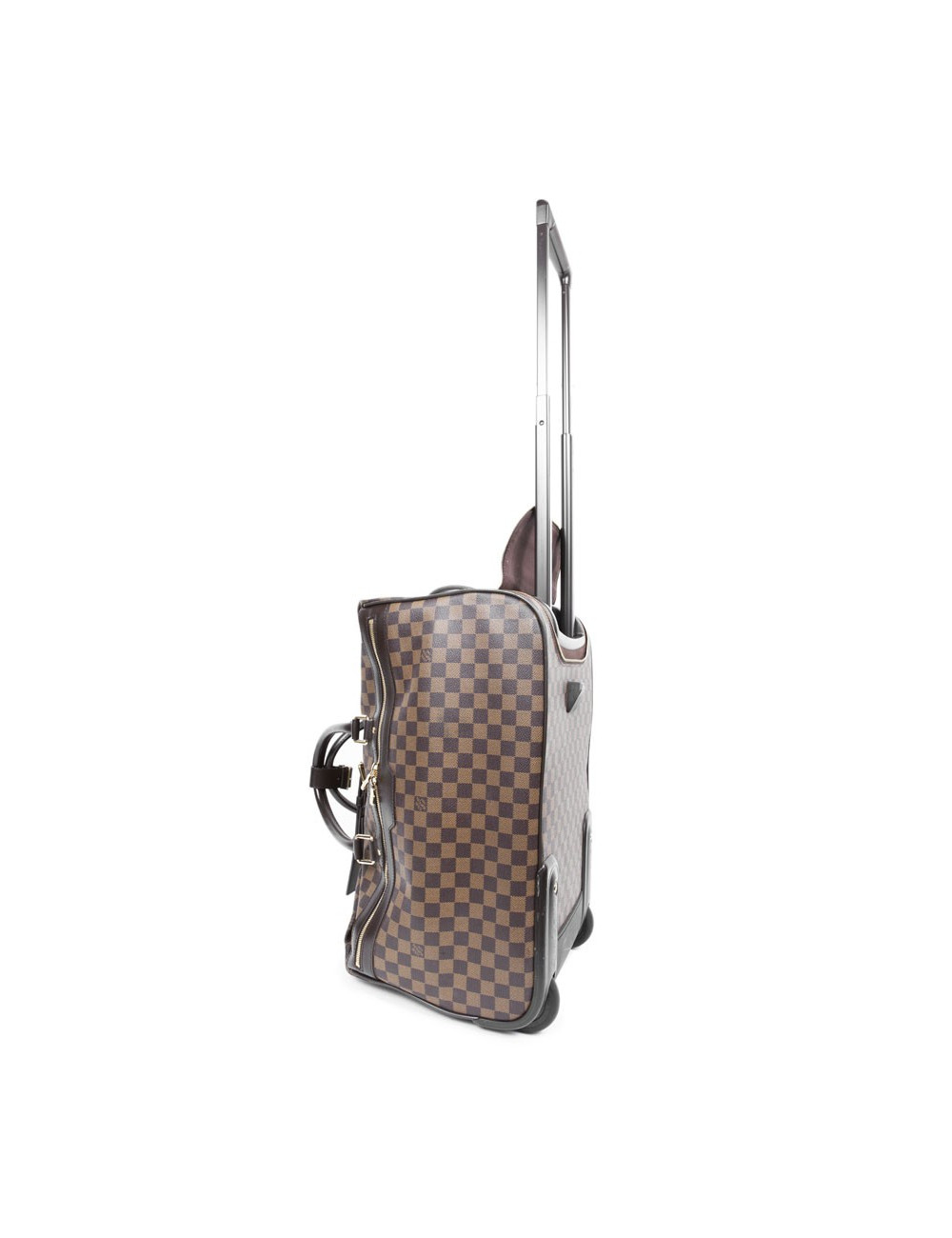 Valise de voyage LOUIS VUITTON "Eole"en toile damier marron