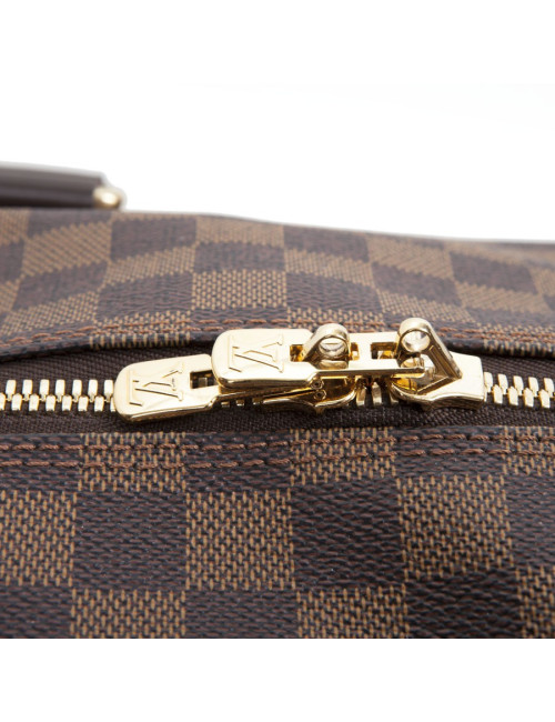 Valise de voyage LOUIS VUITTON "Eole"en toile damier marron