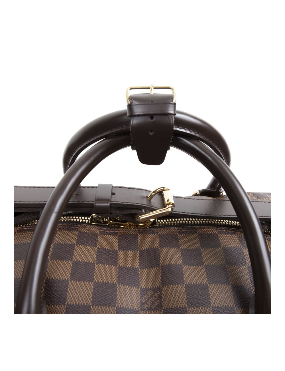 Valise de voyage LOUIS VUITTON "Eole"en toile damier marron