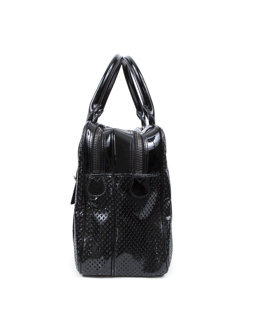 BURBERRY black painted perforated leather bag