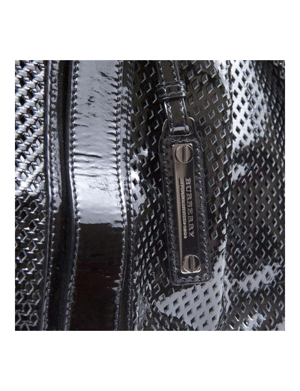 BURBERRY black painted perforated leather bag