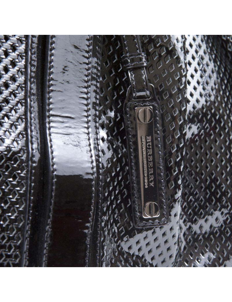 BURBERRY black painted perforated leather bag