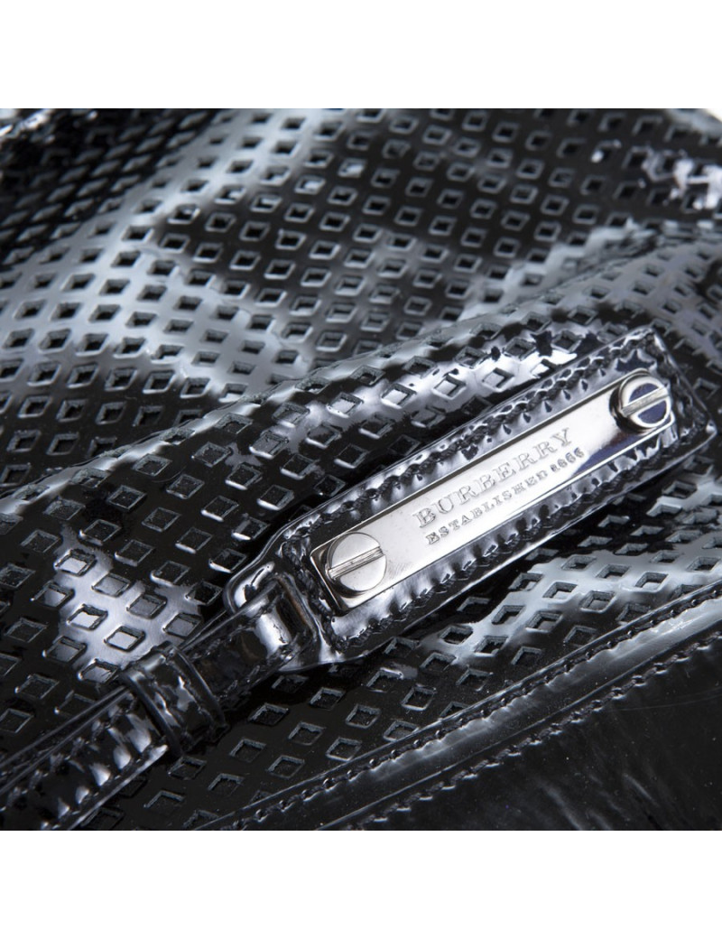 BURBERRY black painted perforated leather bag