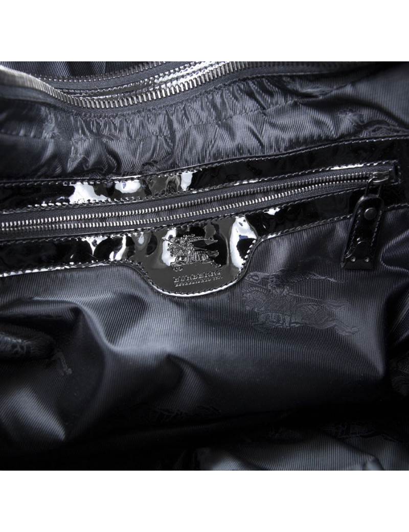 BURBERRY black painted perforated leather bag