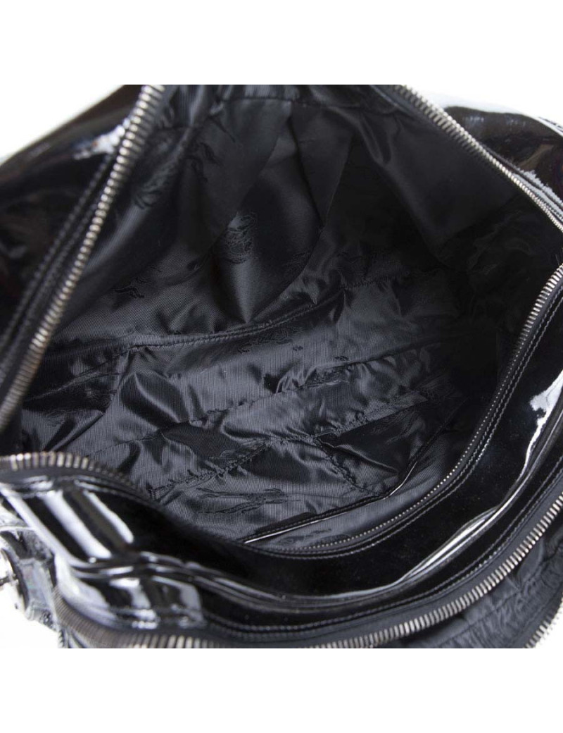Sac BURBERRY cuir perforé verni noir