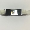 DIOR silver metal and white velvet Ribbon Bracelet