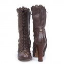 Boots JOHN GALLIANO brown leather mid rose T36, 5