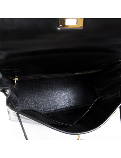 Sac Kelly 28 HERMES en box noir 