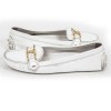 LOUIS VUITTON T39 white patent leather loafers