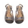 Sandales CHANEL T39 cuir vieilli brillant noir 