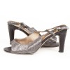 High Sandals CHANEL T39 shiny black aged leather