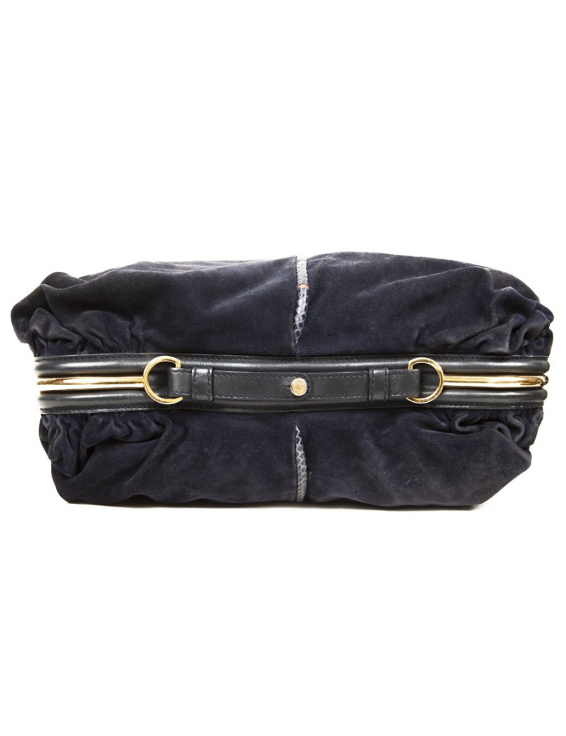 Sac JIMMY CHOO daim bleu nuit