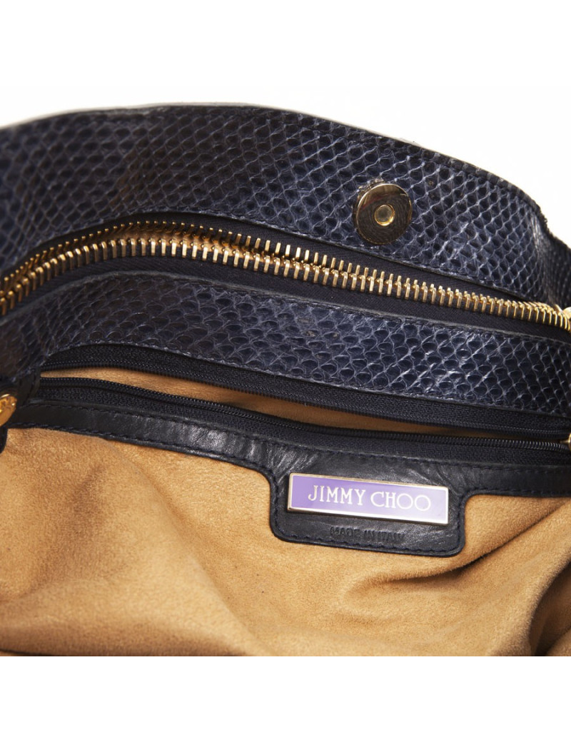 Sac JIMMY CHOO daim bleu nuit