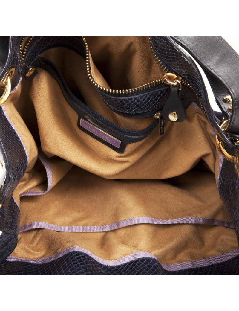 Sac JIMMY CHOO daim bleu nuit